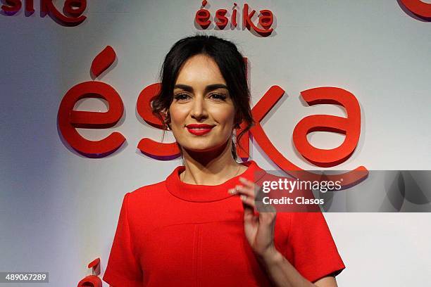 Mexican actress Ana de la Reguera announces she's Esika Beauty Products new image during a press conference on May 08, 2014 in Mexico City, Mexico.