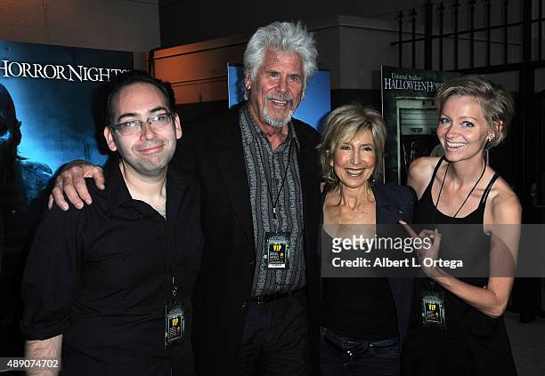 Director Mike Mendez, actor Barry Bostwick, actress Lin Shaye and director Axelle Carolyn arrive for Universal Studios Hollywood's Opening Night...