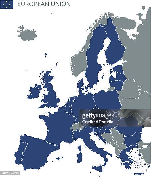 die karte der europäischen union - polen stock-grafiken, -clipart, -cartoons und -symbole