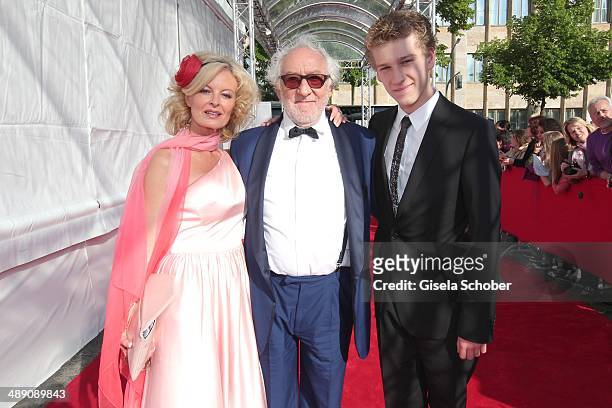 Dieter Hallervorden and Claudia Neidig and son Dieter jr. Attend the Lola - German Film Award 2014 at Tempodrom on May 9, 2014 in Berlin, Germany.