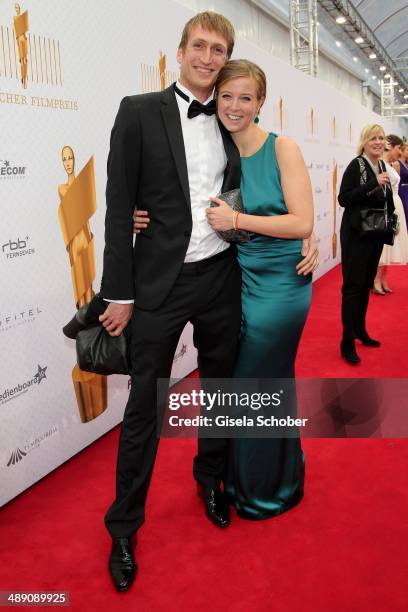 Nina Eichinger and her boyfriend Fritz Meinikat attend the Lola - German Film Award 2014 at Tempodrom on May 9, 2014 in Berlin, Germany.