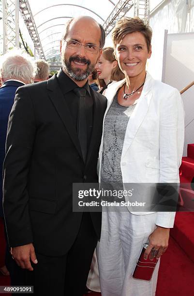 Christoph Maria Herbst and his wife Gisi Herbst attend the Lola - German Film Award 2014 at Tempodrom on May 9, 2014 in Berlin, Germany.