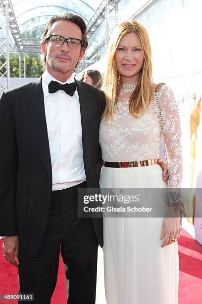 Oskar Roehler and his wife Alexandra Fischer Roehler attend the Lola - German Film Award 2014 at Tempodrom on May 9, 2014 in Berlin, Germany