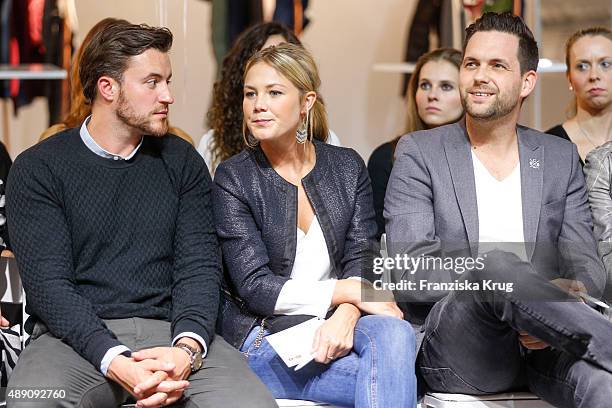 Alina Merkau, Matthias Killing and guest attend the 'La Boum Fashion Studio' by Soccx in Hoppegarten on September 18, 2015 Berlin, Germany.