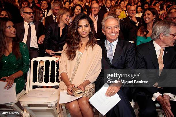 Camila Alves and Alberto Palatchi attend the Pronovia's 50th anniversary bridal fashion show during 'Barcelona Bridal Week 2014' on May 9, 2014 in...