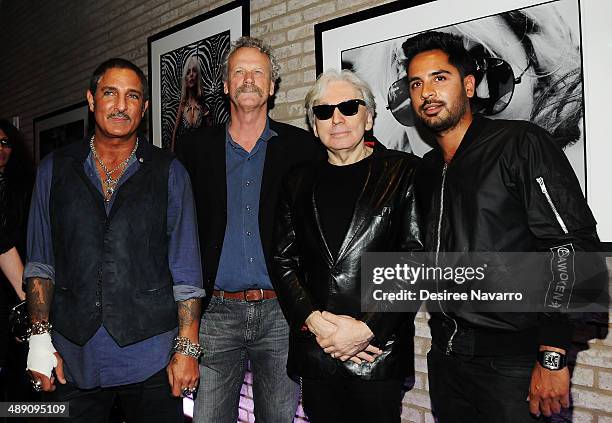 Photographer/co-founder and guitarist of the band 'Blondie' Chris Stein with Nur Khan and guests attend the "Blondie 4 Ever" Exhibition Opening at...
