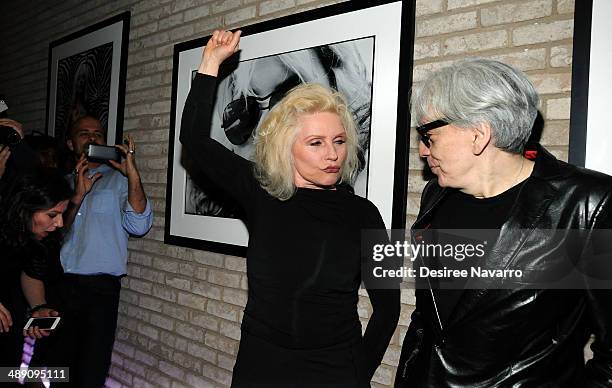 Debbie Harry and Chris Stein attend the "Blondie 4 Ever" Exhibition Opening at Morrison Hotel Gallery on May 9, 2014 in New York City.