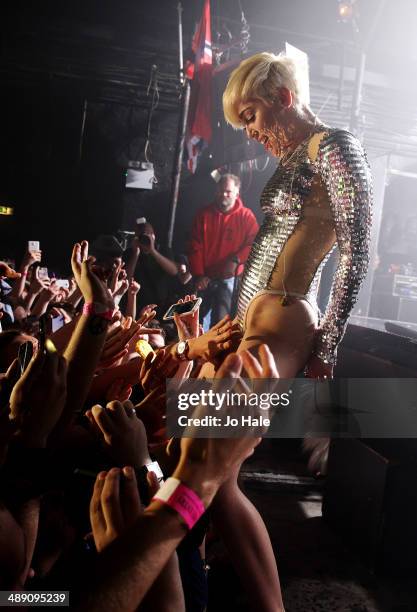 Miley Cyrus performs on stage at G-A-Y on May 9, 2014 in London, England.