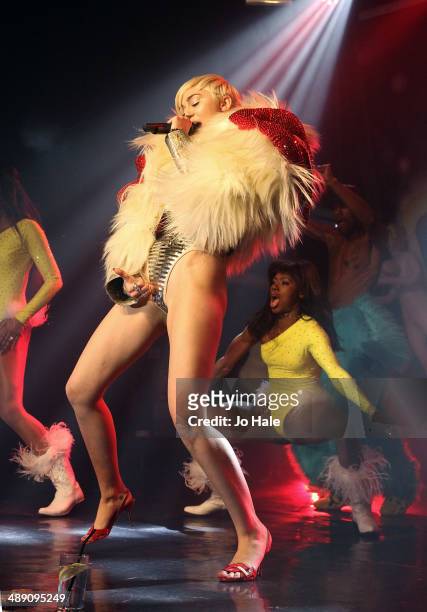 Miley Cyrus performs on stage at G-A-Y on May 9, 2014 in London, England.