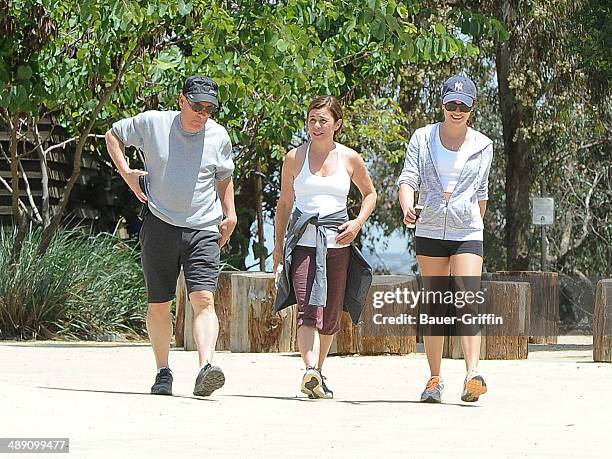 Lea Michele with her parents Marc Sarfati and Edith Sarfati are seen on May 09, 2014 in Los Angeles, California.