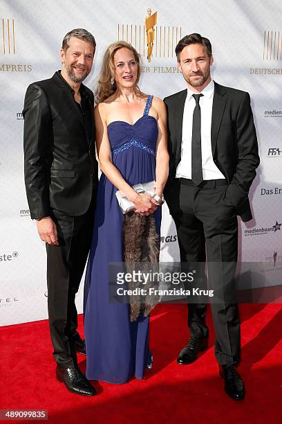 Kai Wiesinger, Sophie von Kessel and Benjamin Sadler attend the Lola - German Film Award 2014 at Tempodrom on May 09, 2014 in Berlin, Germany.