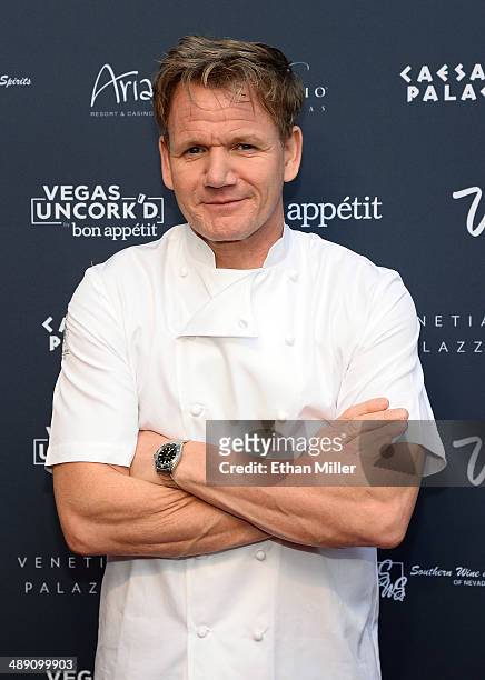 Television personality and chef Gordon Ramsay attends Vegas Uncork'd by Bon Appetit's Grand Tasting event at Caesars Palace on May 9, 2014 in Las...