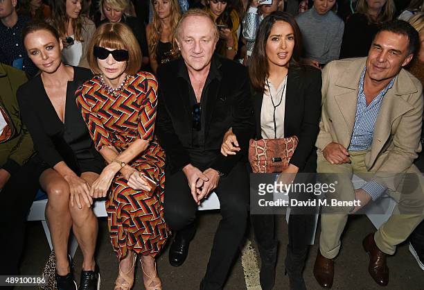 Stella McCartney, Anna Wintour, Francois Henri Pinault, Salma Hayek and Andre Balazs attend the Hunter Original Spring/Summer 2016 Collection during...