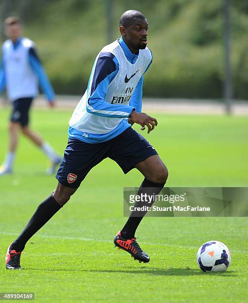 Abou Diaby of Arsenal during a training session at London Colney on May 10, 2014 in St Albans, England.
