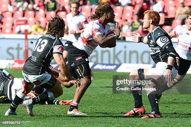 Howard Mnisi of the Lions during the Absa Currie Cup match between Xerox Golden Lions and Cell C Sharks at Emirates Airline Park on September 19,...