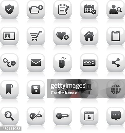 White Button Icons Set | Web & Internet White Button Icons Set | Web & Internet
