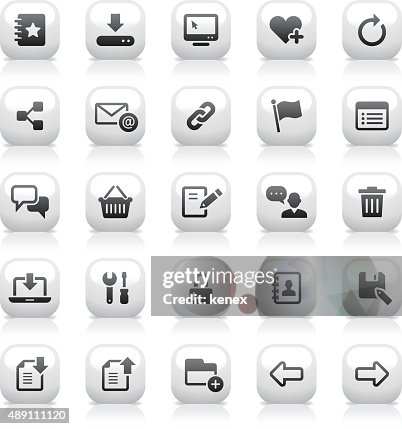 White Button Icons Set | Web & Internet White Button Icons Set | Web & Internet