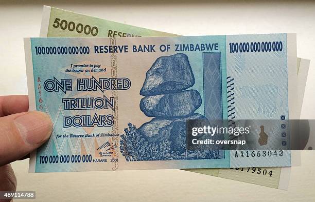 trillion dollars - zimbabwe dollar stock pictures, royalty-free photos & images