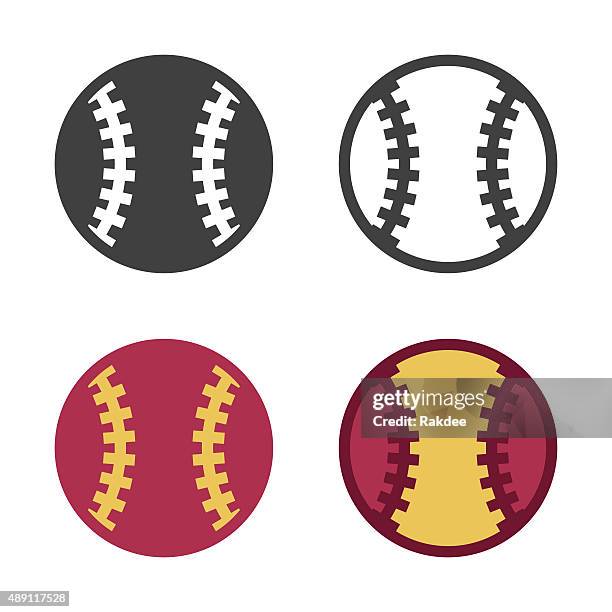 baseball icon - baseball stitch stock illustrations