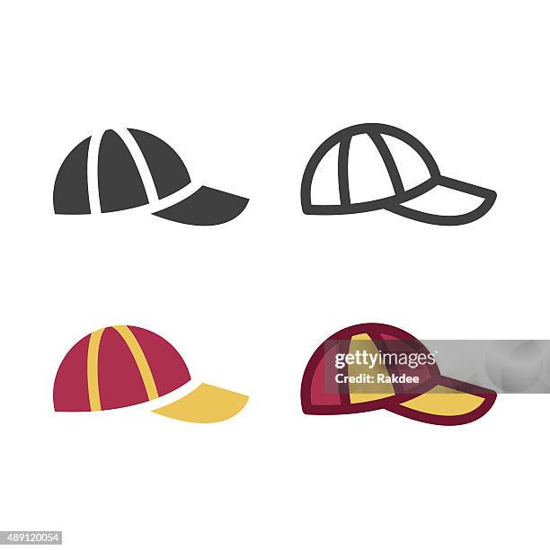 ilustraciones, imágenes clip art, dibujos animados e iconos de stock de icono de tapa - gorra