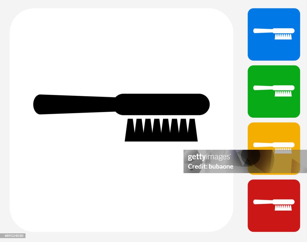 Spazzola per la pulizia di icona piatto di Design grafico