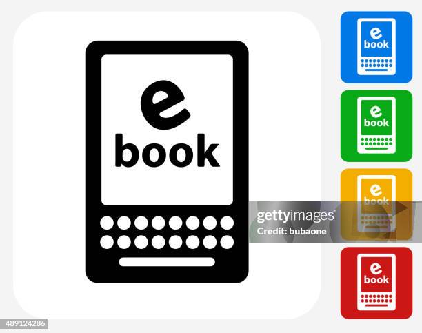 ebook icon flat graphic design - reading email stock illustrations