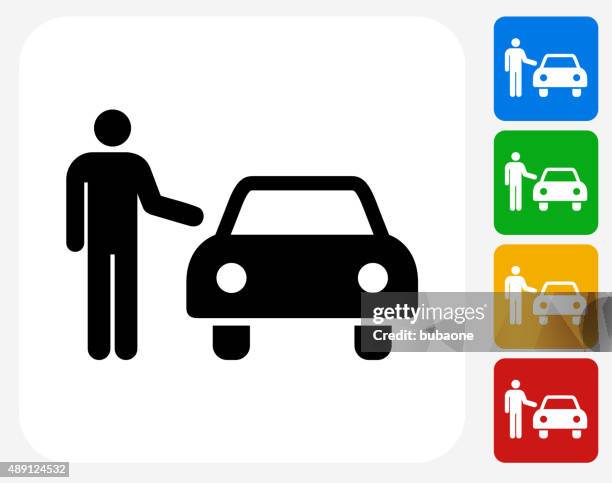 valet parking car icon flat graphic design - personal valet stock illustrations