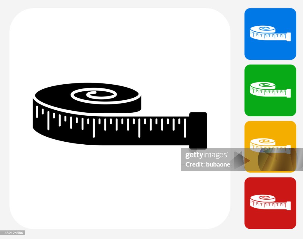 Tape Measure Icon Flat Graphic Design