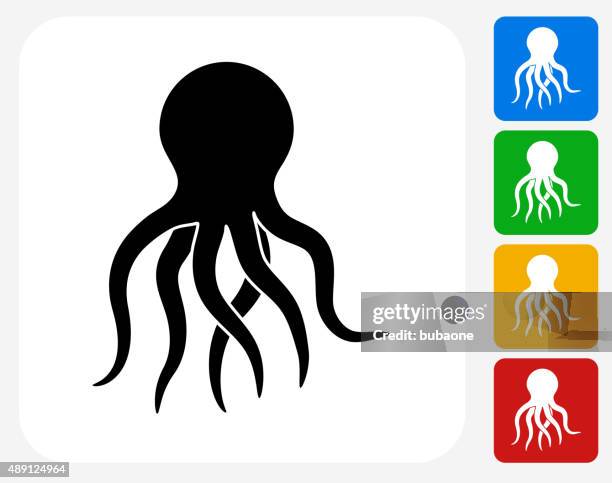 octopus icon flat graphic design - animal leg stock illustrations