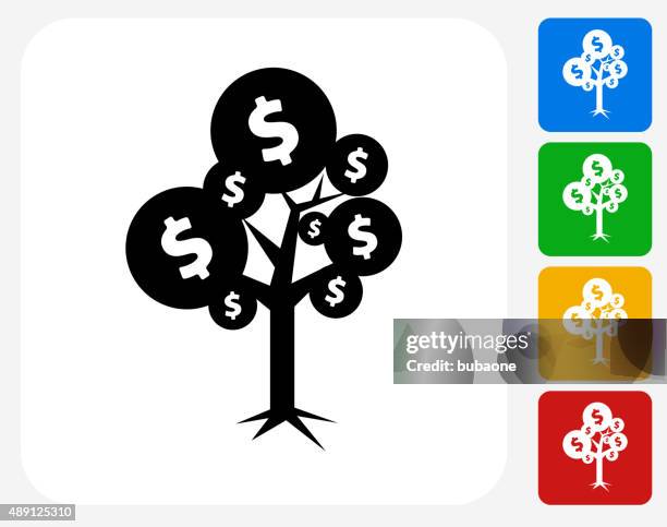 money tree icon flat graphic design - guyana stock illustrations