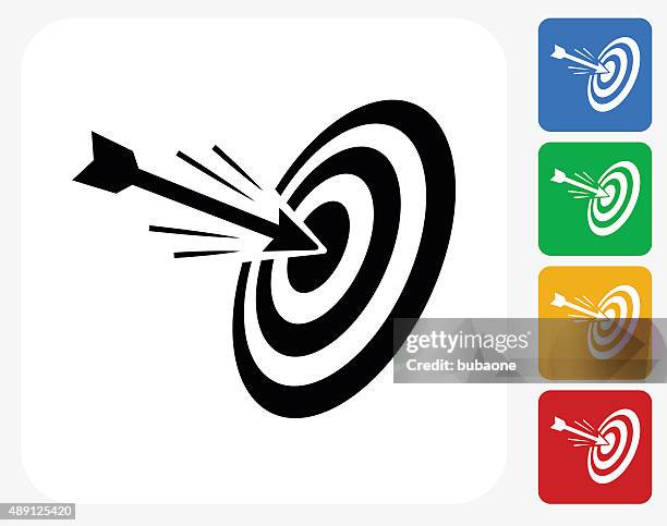hitting target icon flat graphic design - taking a bow stock illustrations