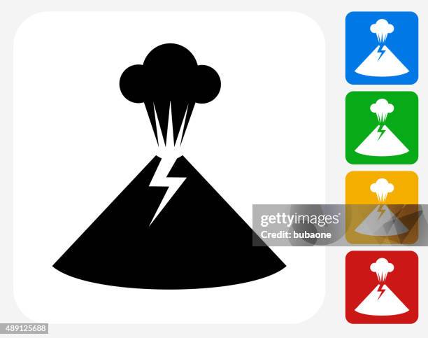 stockillustraties, clipart, cartoons en iconen met volcano icon flat graphic design - lava