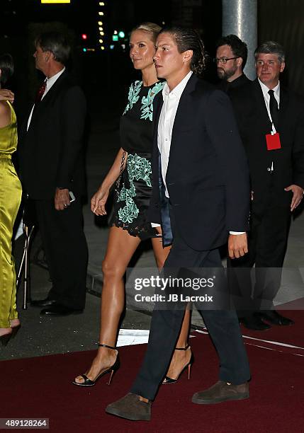 Heidi Klum and Vito Schnabel attend The Broad Museum inaugural celebration at The Broad on September 18, 2015 in Los Angeles, California.