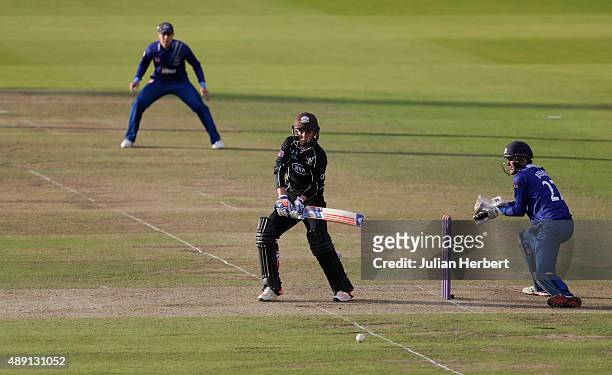 Gareth Roderick of Gloustershire looks on as Sam Curran of Surrey scores runs during the Royal London One-Day Cup Final between Surrey and...