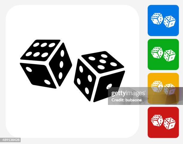 dice icon flat graphic design - casino vector stock illustrations