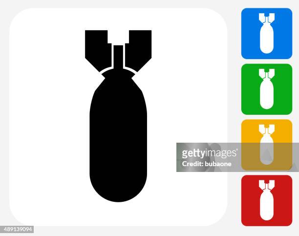bomb icon flat graphic design - hydrogen bomb stock illustrations