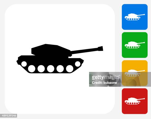 tank icon flat graphic design - tank stock illustrations