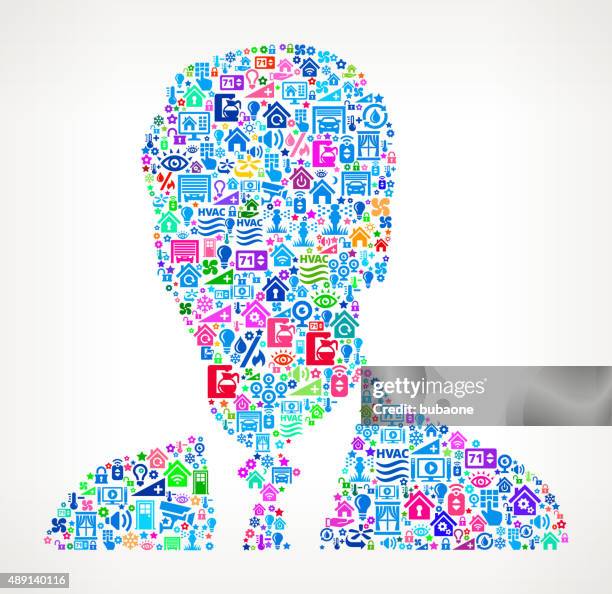 businessman on home automation and security vector background - knowledge sharing group stock illustrations
