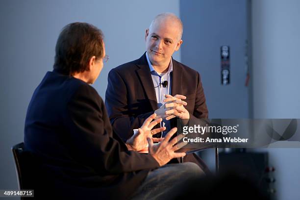 Producer David Milch and Film Critic Matt Zoller Seitz speak onstage during Vulture Festival presented by New York Magazine at Milk Studios on May...