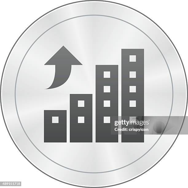 apartment building icon on a round button. - outside courthouse stock illustrations