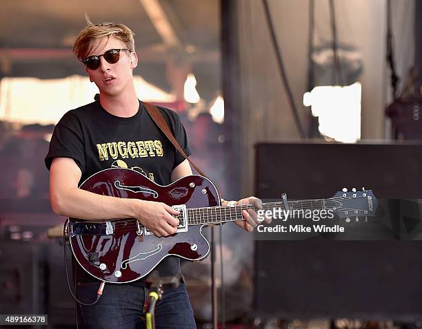 Singer/songwriter George Ezra performs onstage at The Daytime Village during the 2015 iHeartRadio Music Festival at the Las Vegas Village on...