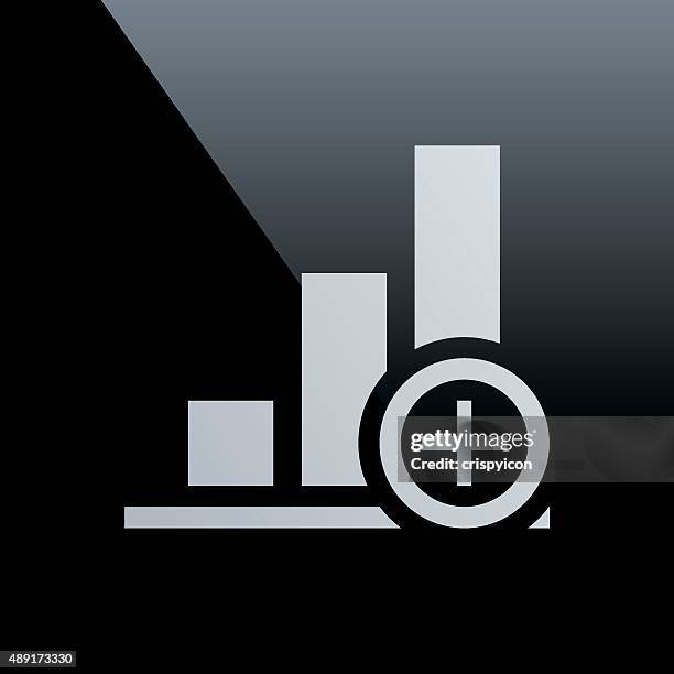 bar graph icon on a black background. - adding value icon stock illustrations