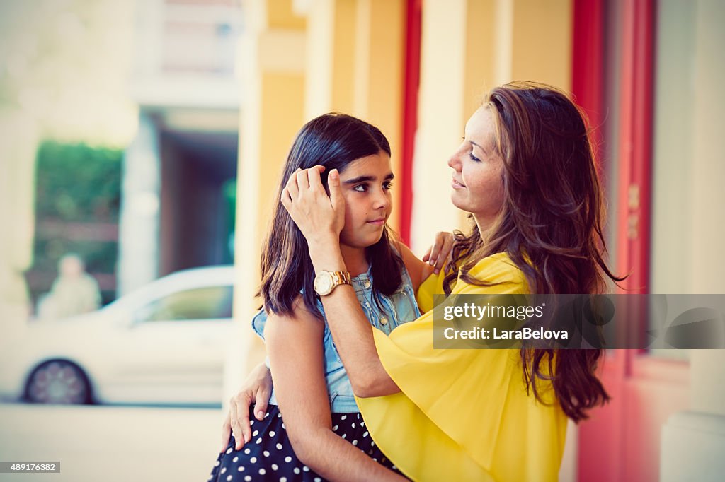 Real mother with daughter