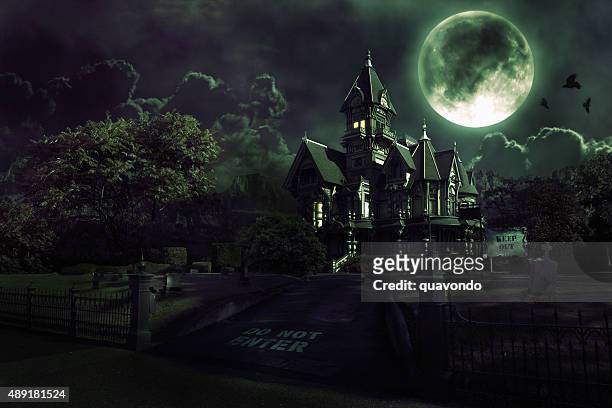 haunted house - scary stock pictures, royalty-free photos & images