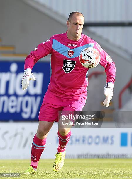 Barry Roche of Morecambe in action during the Sky Bet League Two match between Morecambe and Northampton Town at Globe Arena on September 19, 2015 in...