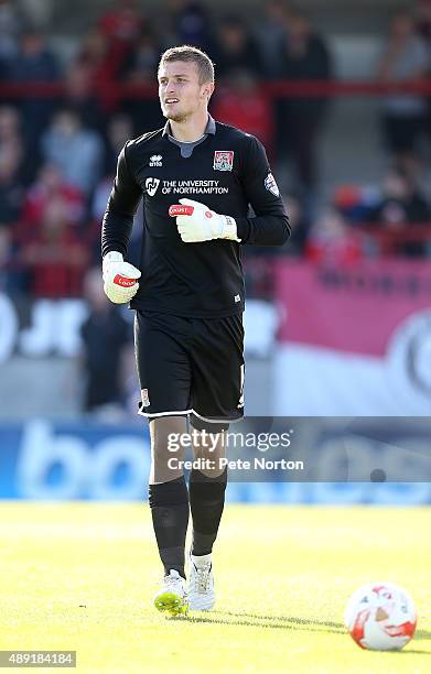 Adam Smith of Northampton Town in action during the Sky Bet League Two match between Morecambe and Northampton Town at Globe Arena on September 19,...