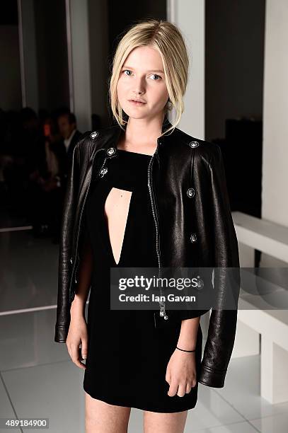 Sophie Kennedy Clark attends the Versus show during London Fashion Week SS16 on September 19, 2015 in London, England.