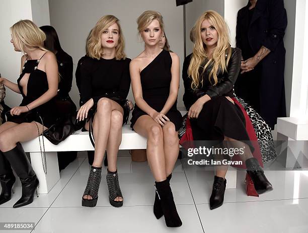 Lottie Moss and singer Paloma Faith attend the Versus show during London Fashion Week SS16 on September 19, 2015 in London, England.