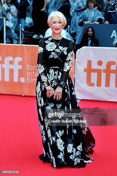 Actress Helen Mirren attends the 'Eye in the Sky' premiere during the 2015 Toronto International Film Festival at Roy Thomson Hall on September 11,...