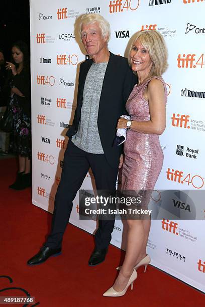 Director of photography Roger Deakins and Isabella James Purefoy Ellis attend the 'Sicario' premiere during the 2015 Toronto International Film...